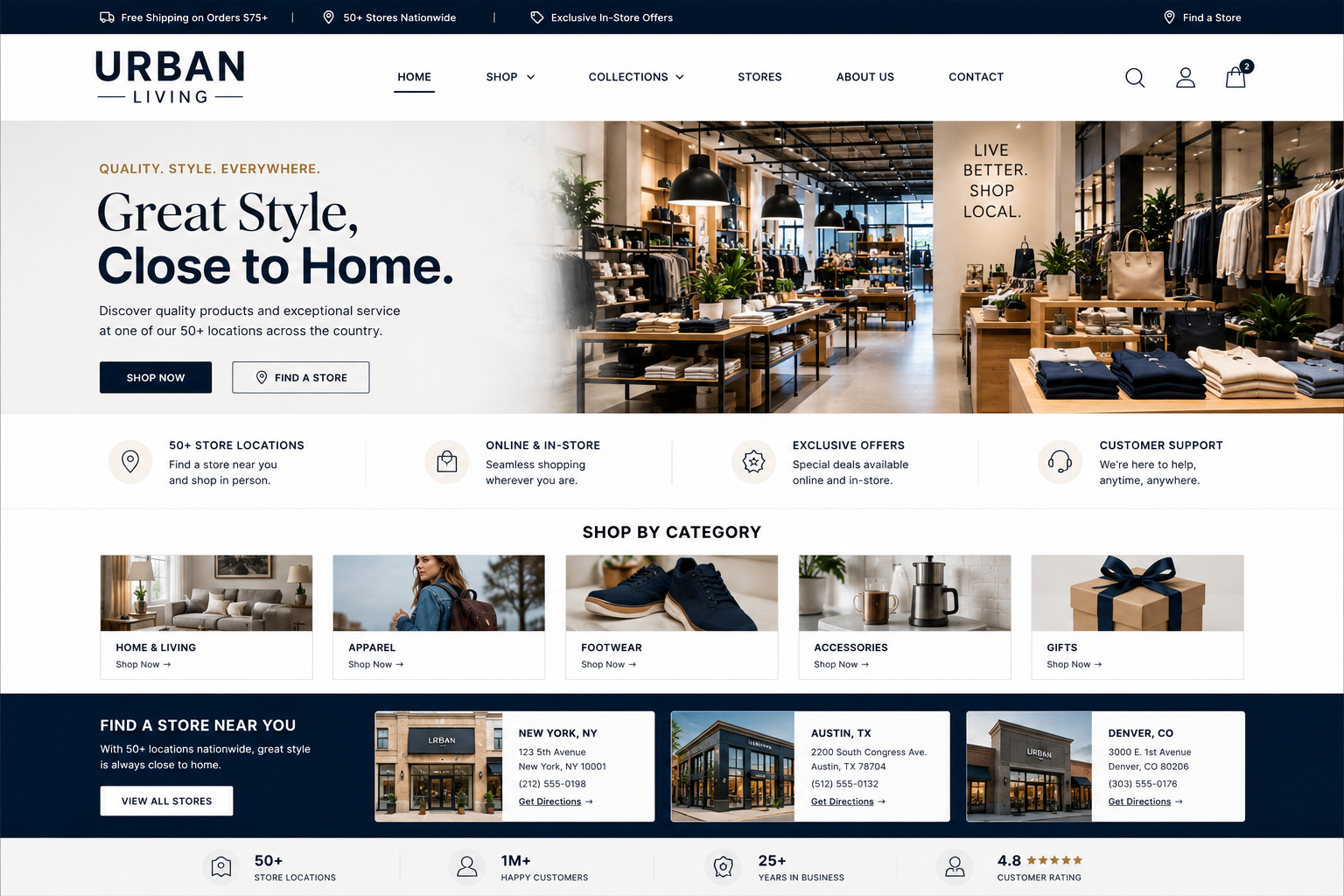 Multi-Location Retail Business Website