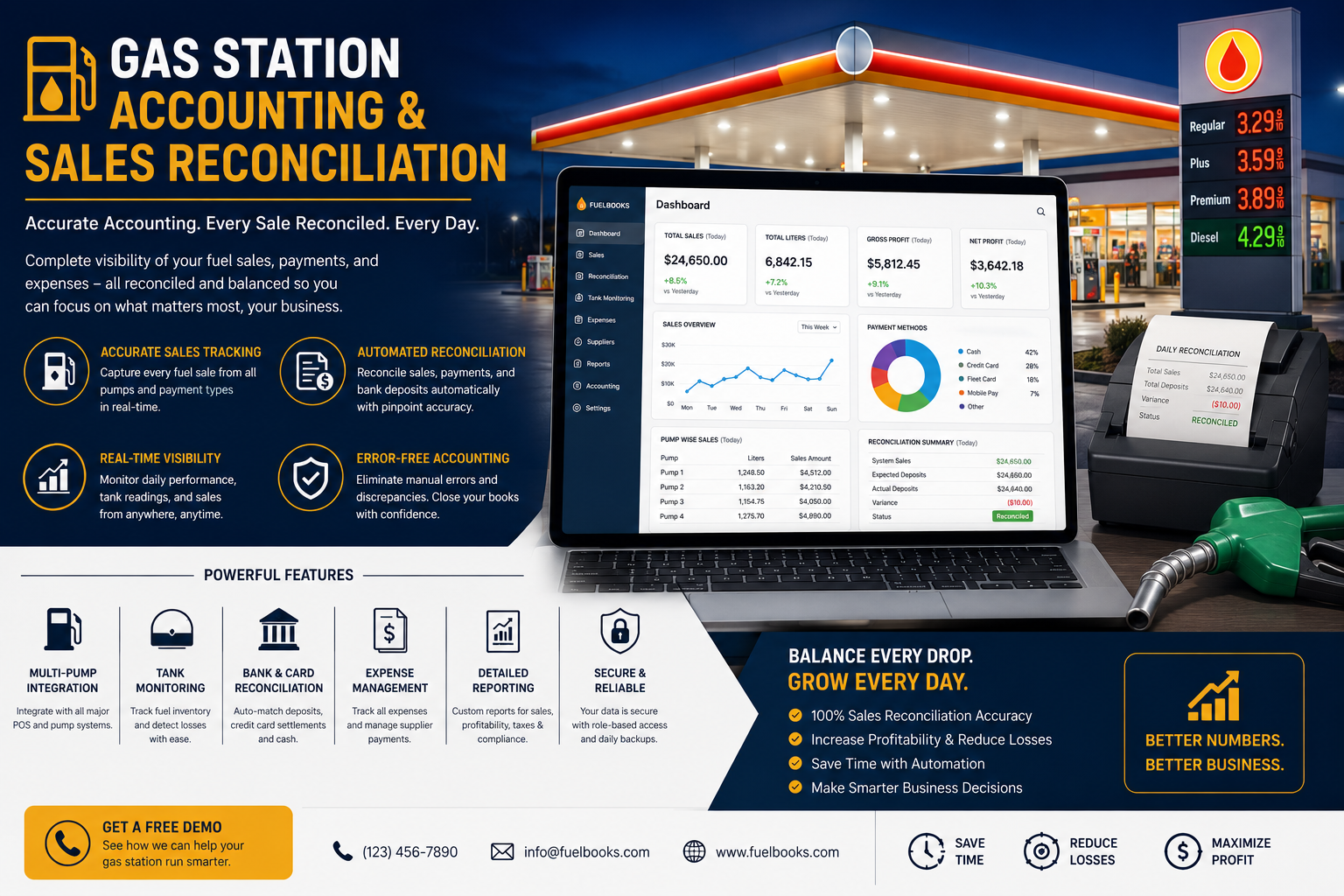 Gas Station Accounting and Sales Reconciliation